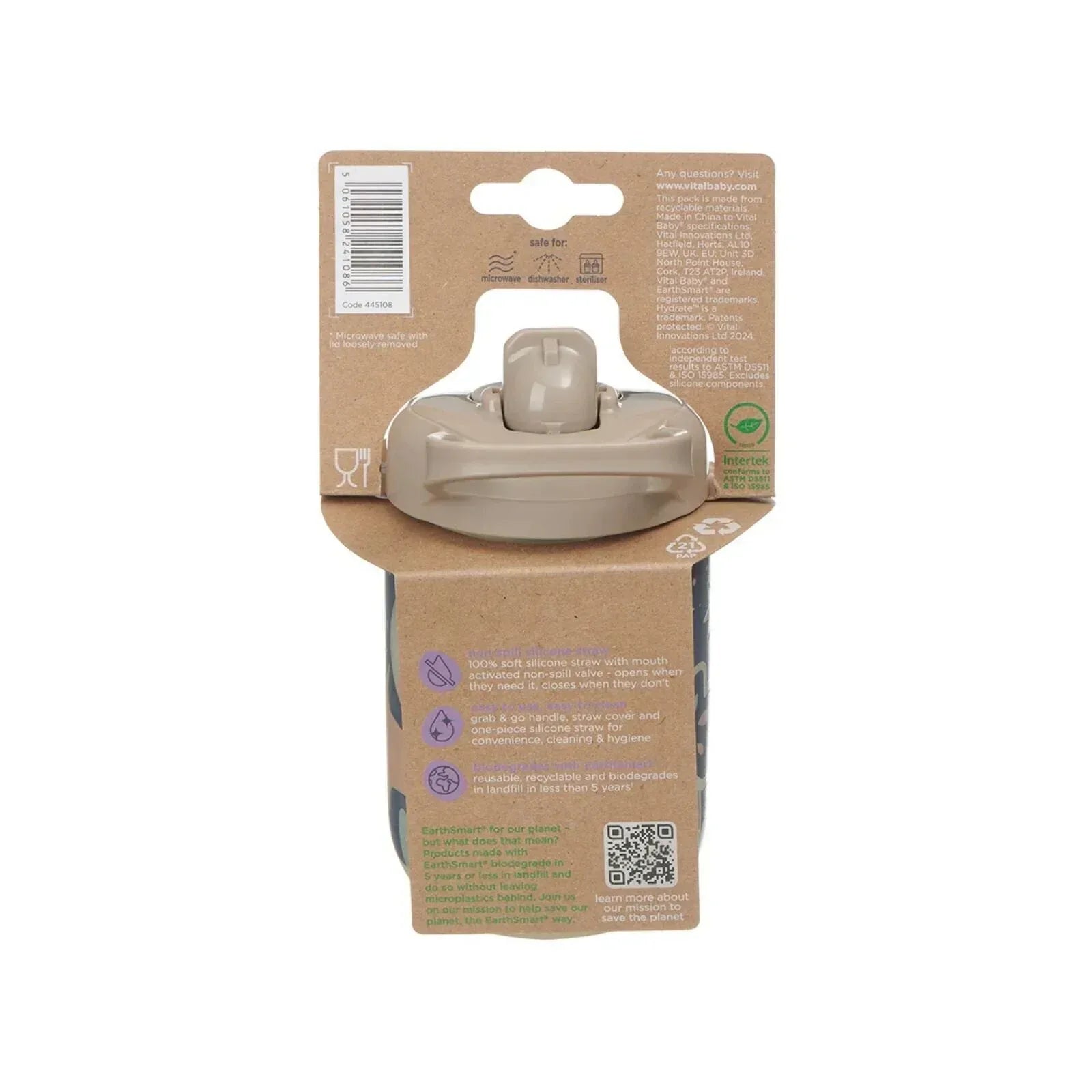 Vital Baby Hydrate Sippy Straw Cup 350ml - Woodland Glow - Bobobiy