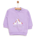 HelloBaby Baby Girl Unicorn Printed Sweatshirt - Purple