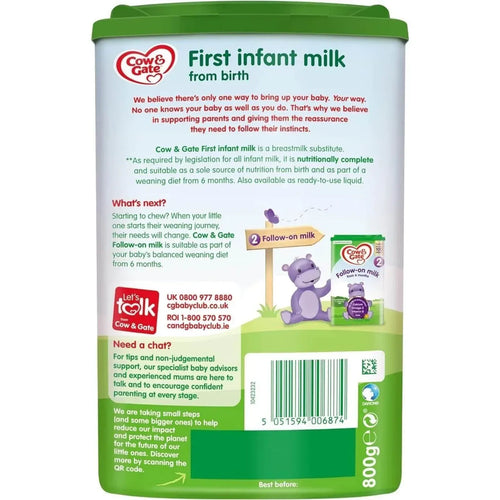 Cow & Gate 1 First Infant Milk Formula 0-6 months 800g - Bobobiy