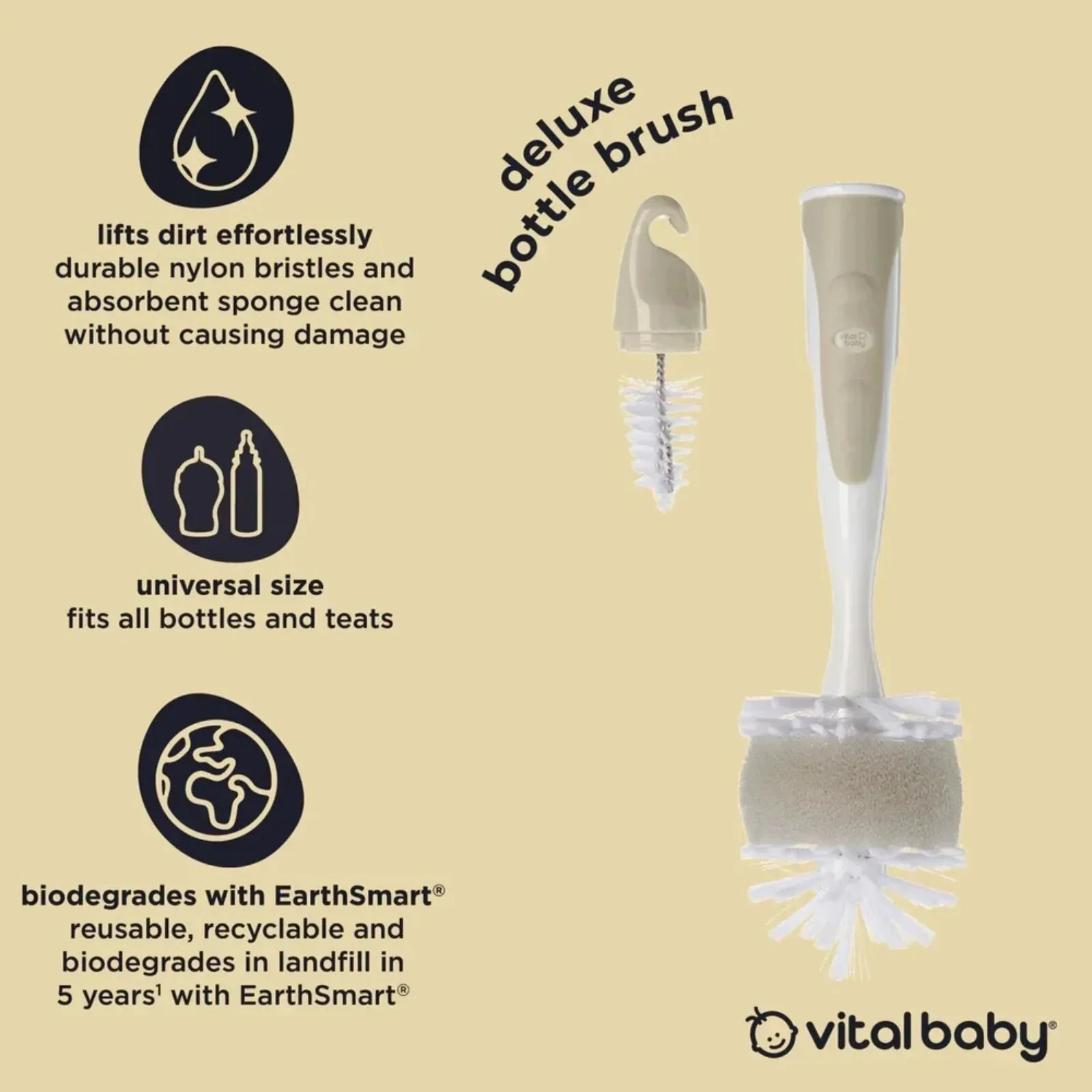 Vital Baby Nurture Deluxe Baby Bottle Brush - Bobobiy