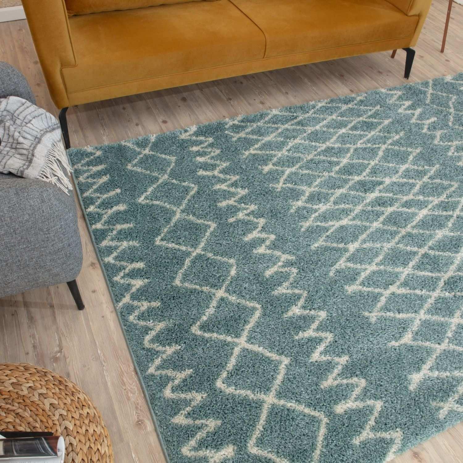 950MoroccanDuckEggBlueShaggyRug-13 - Bobobiy