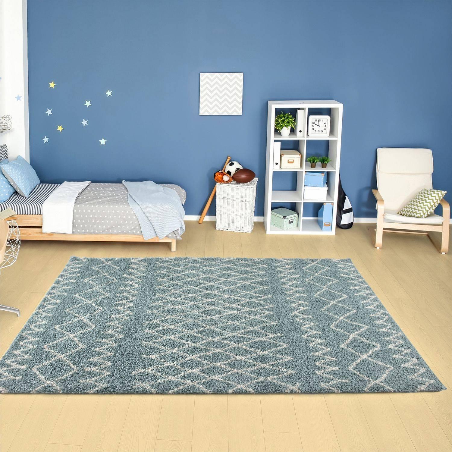 950MoroccanDuckEggBlueShaggyRug-15 - Bobobiy
