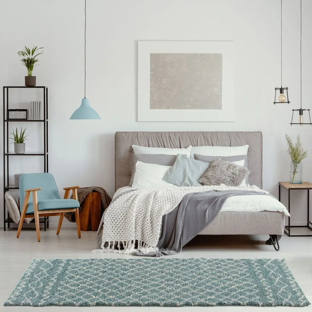 950MoroccanDuckEggBlueShaggyRug-19 - Bobobiy