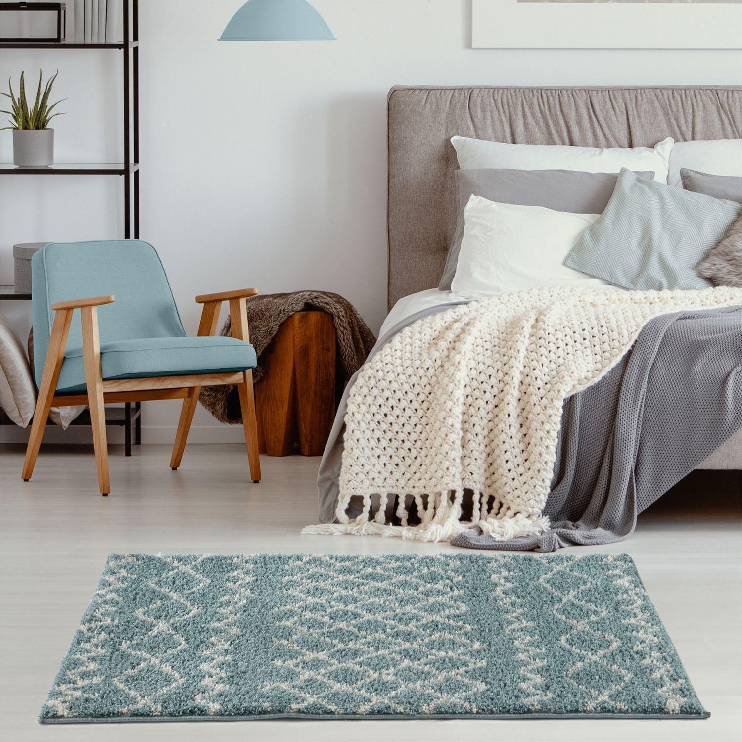 950MoroccanDuckEggBlueShaggyRug-24 - Bobobiy