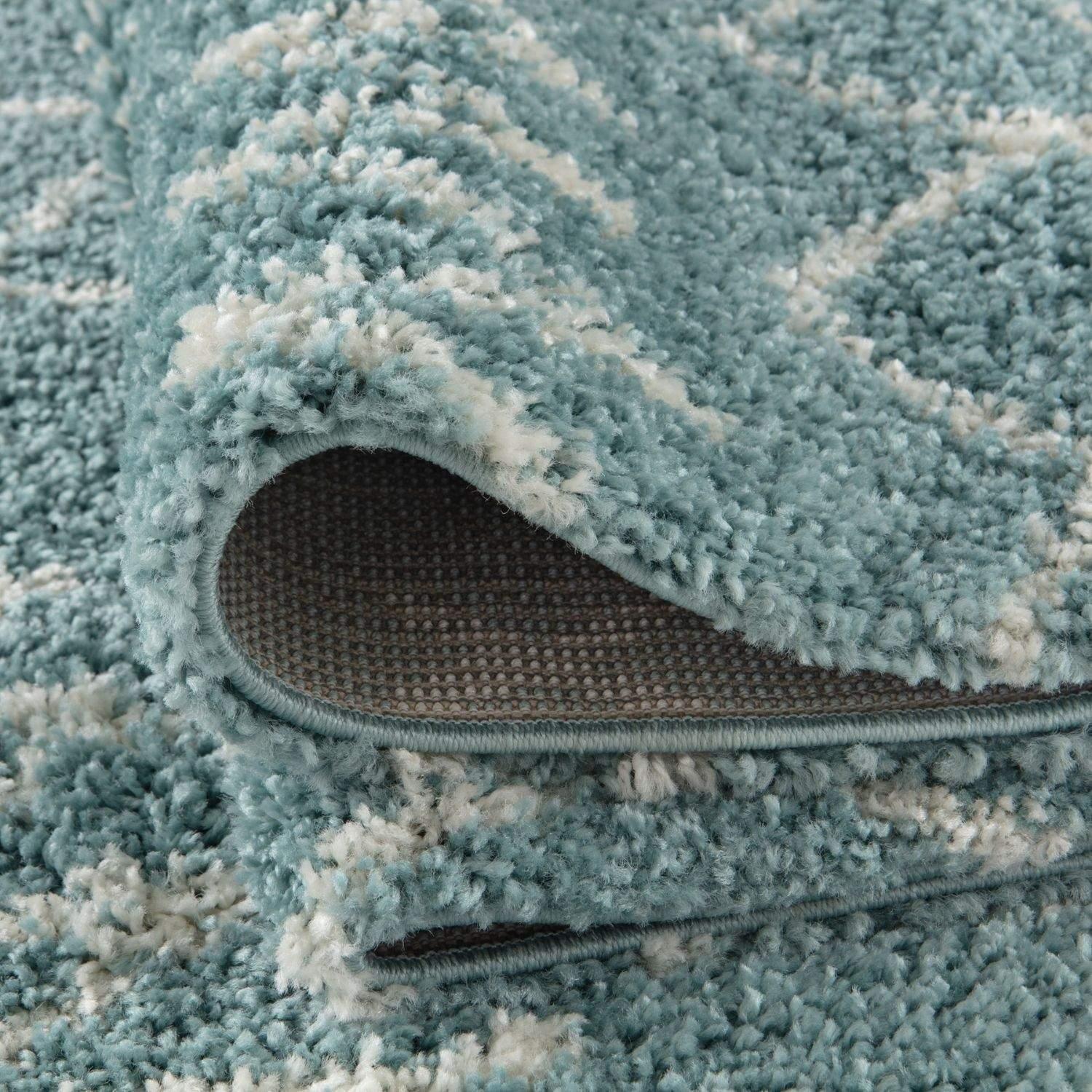 950MoroccanDuckEggBlueShaggyRug-6 - Bobobiy