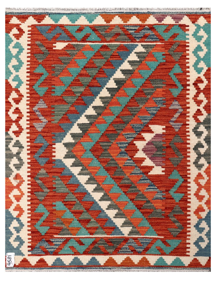 Maimana Afghanistan Kilim Rug - 113 x 88 cm - Handmade