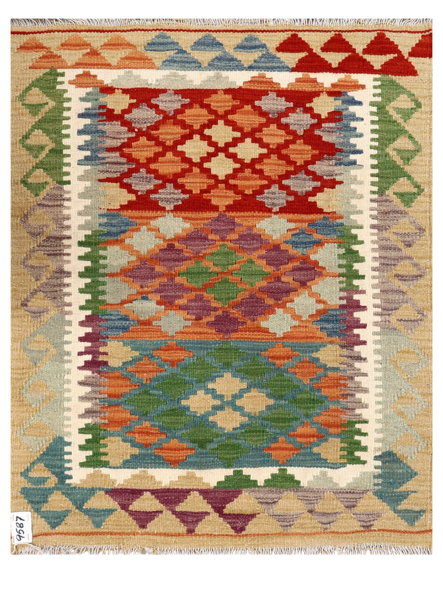 Maimana Afghanistan Kilim Rug - 108 x 85 cm - Handmade