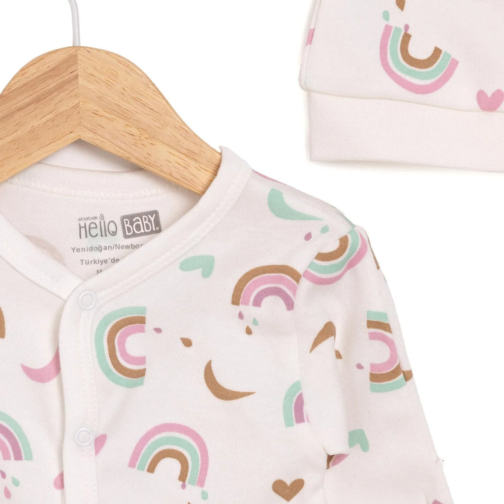 HelloBaby Girl Jumpsuit-Hat - Ecru