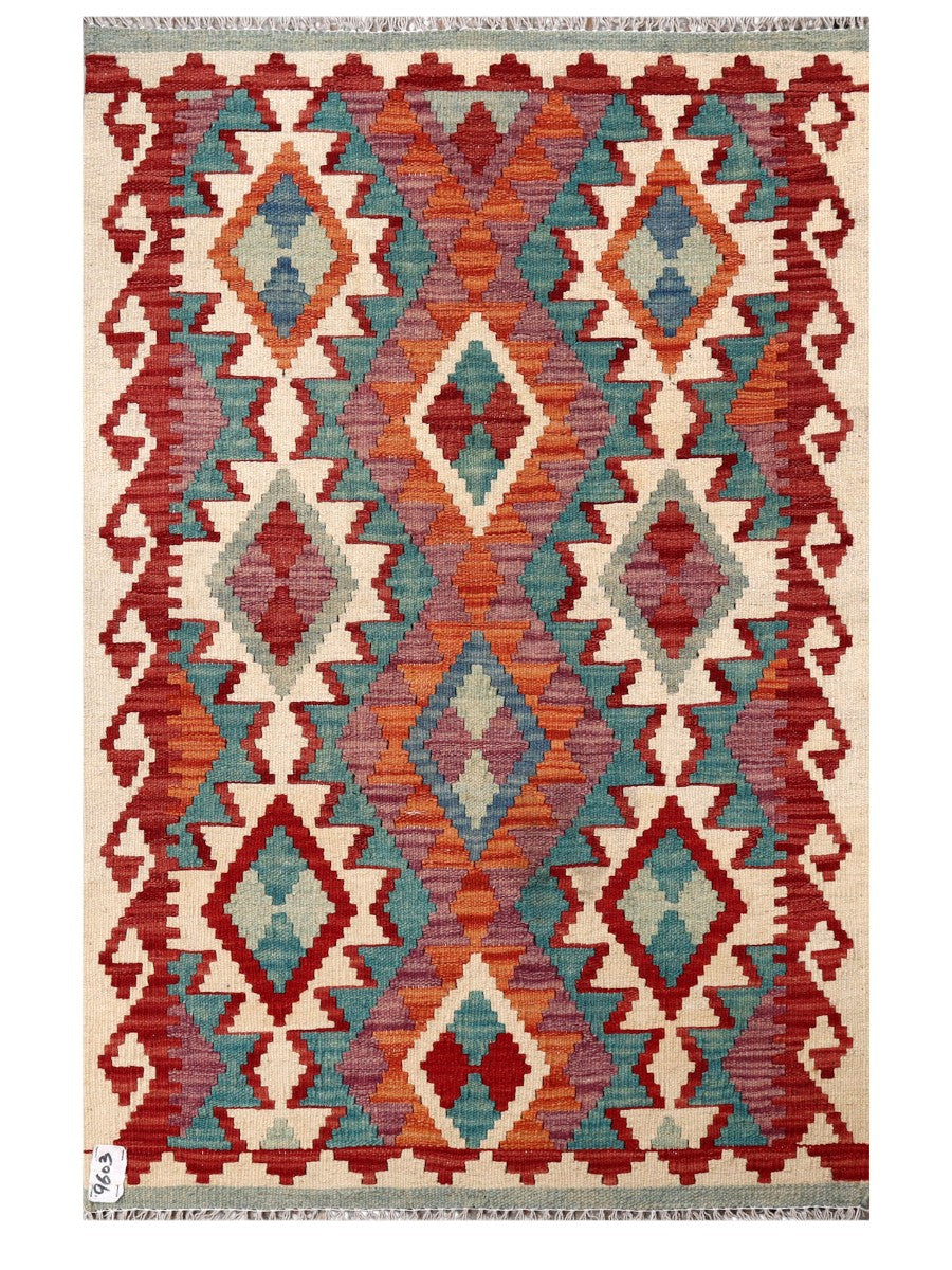 Maimana Afghanistan Kilim Rug - 128 x 89 cm - Handmade