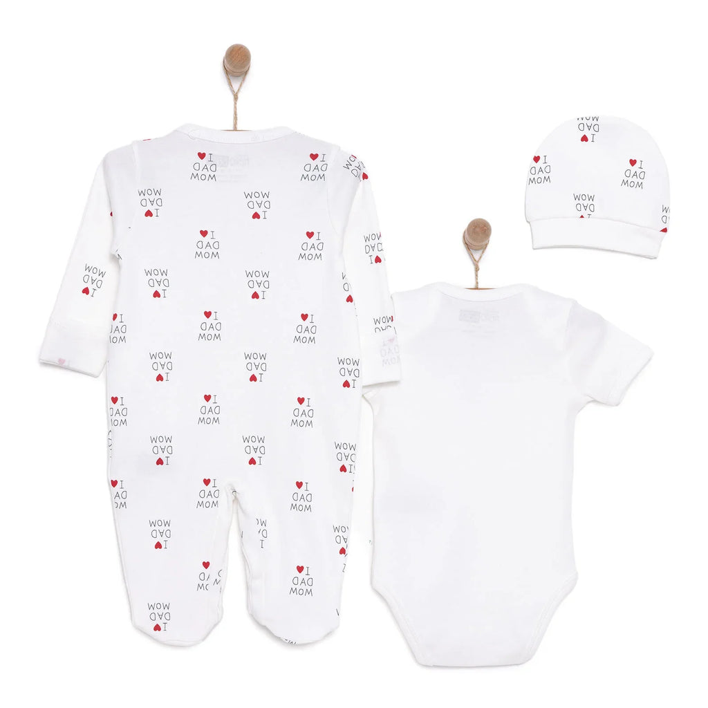 HelloBaby Newborn Baby Mom&Dad Jumpsuit- - Ecru
