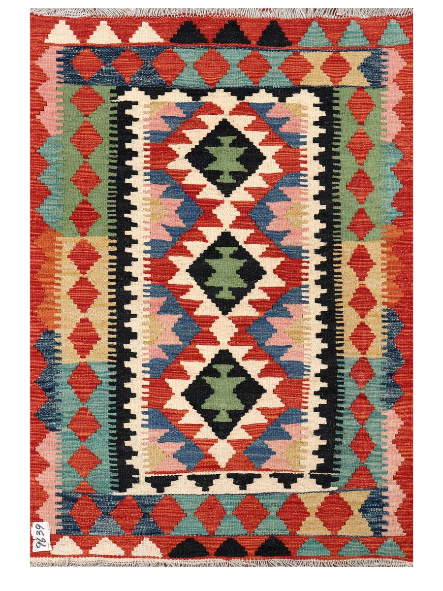 Maimana Afghanistan Kilim Rug - 121 x 83 cm - Handmade
