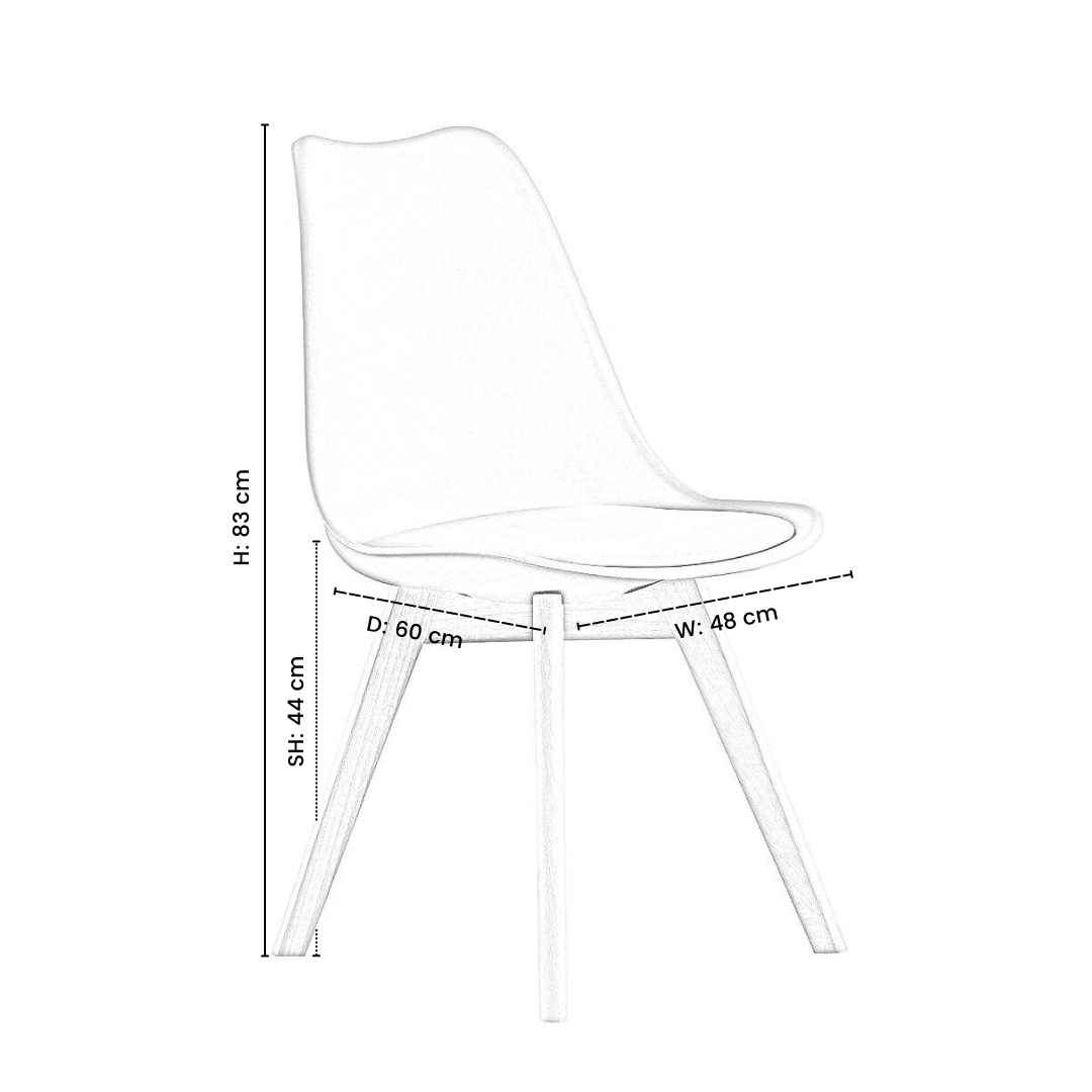 5PCs Dining Set - a White Halo Dining Table & Set of 4 Lorenzo Tulip Dining Chairs with Padded Seat