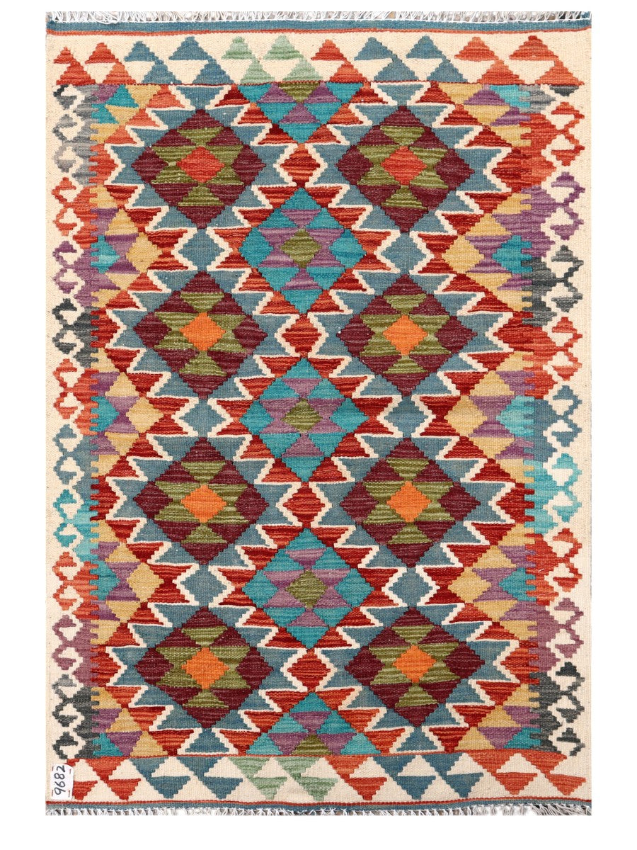 Maimana Afghanistan Kilim Rug - 128 x 87 cm - Handmade