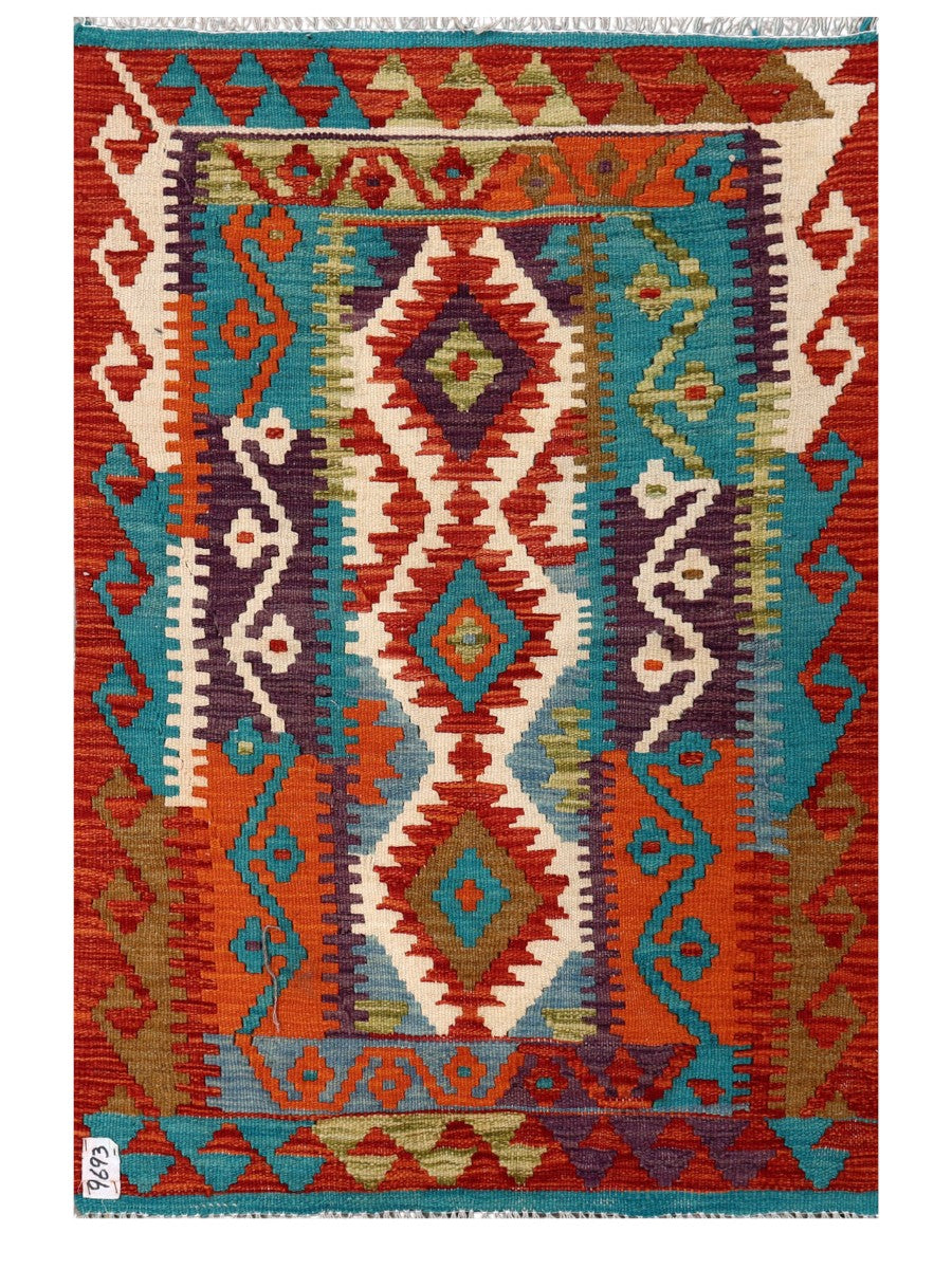 Maimana Afghanistan Kilim Rug - 118 x 79 cm - Handmade