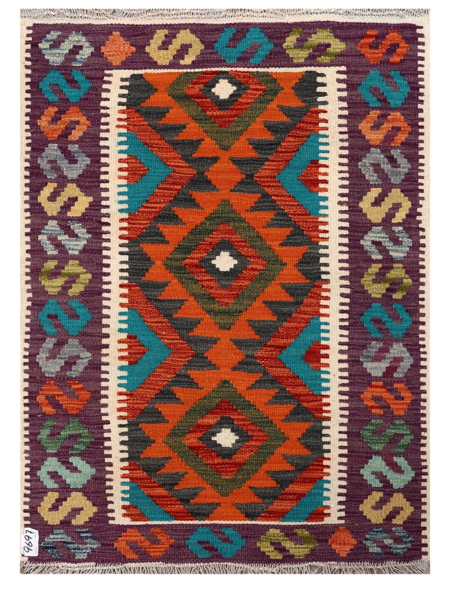 Maimana Afghanistan Kilim Rug - 113 x 82 cm - Handmade