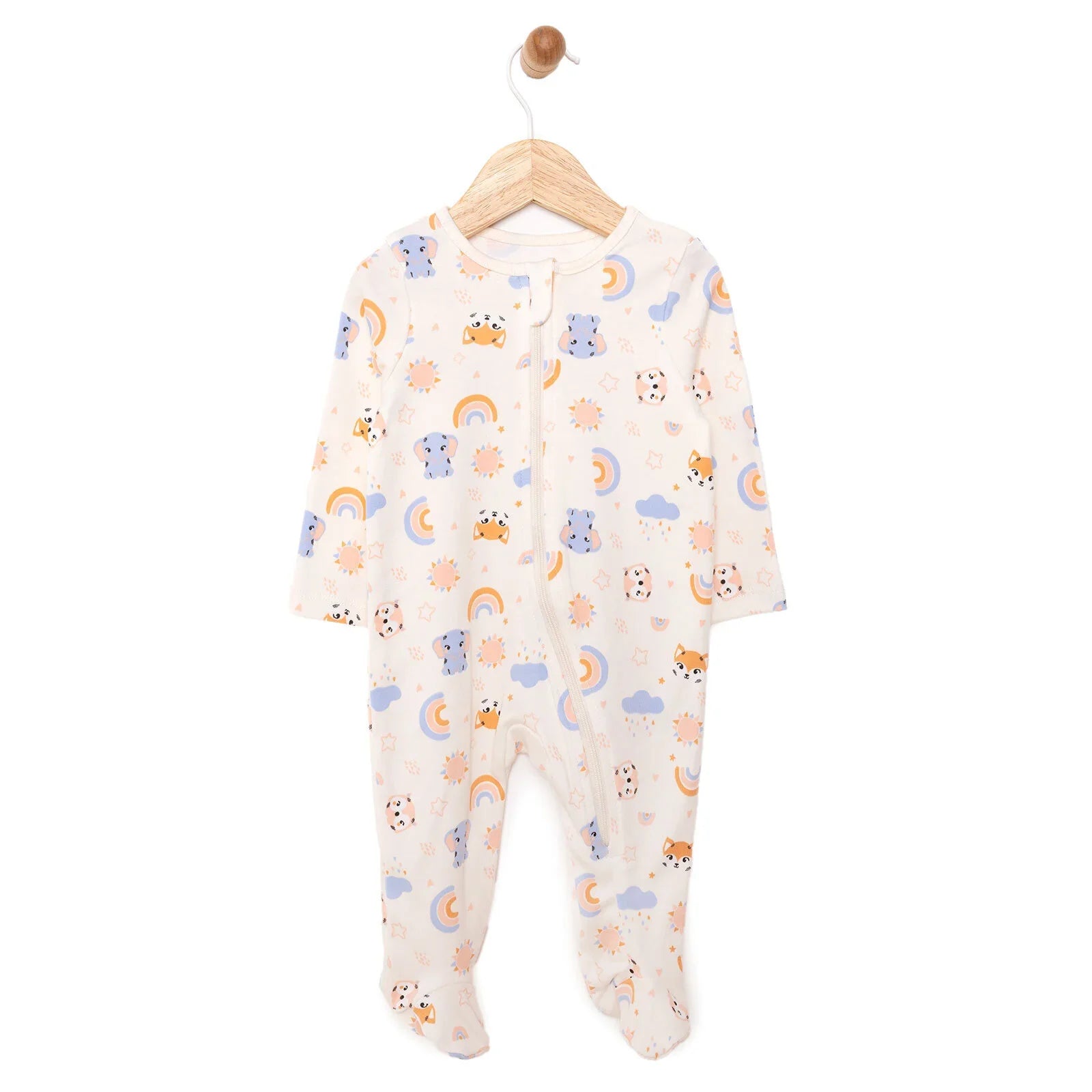 HelloBaby Newborn Girl Footed Jumpsuit - Beige