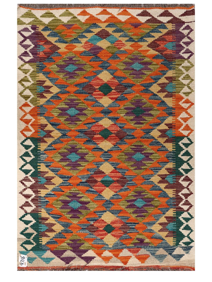 Maimana Afghanistan Kilim Rug - 122 x 81 cm - Handmade