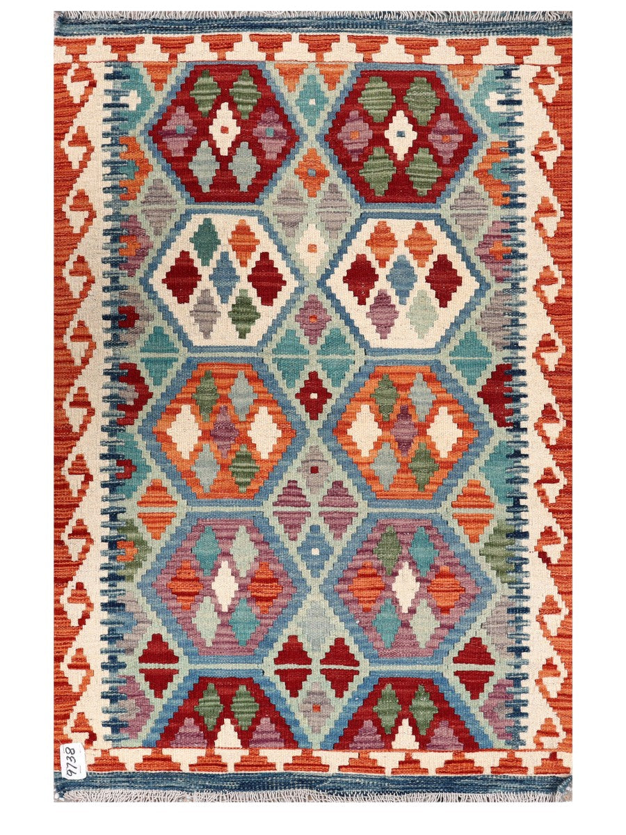 Maimana Afghanistan Kilim Rug - 126 x 82 cm - Handmade