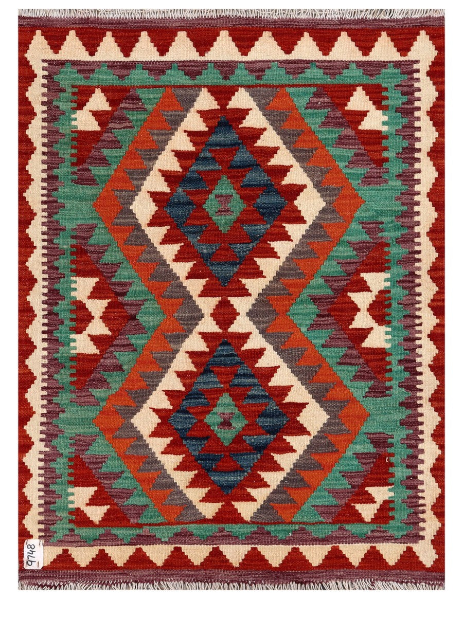 Maimana Afghanistan Kilim Rug - 113 x 83 cm - Handmade
