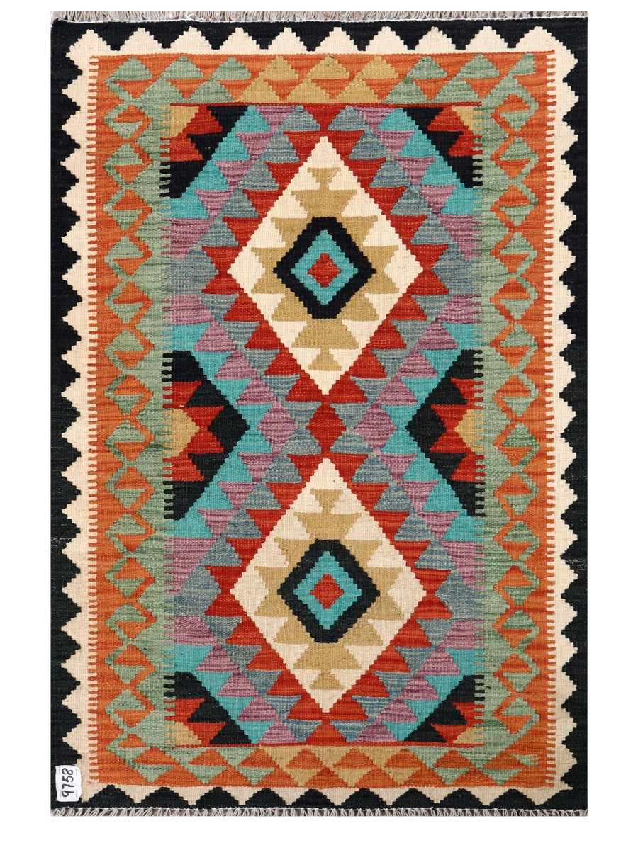 Maimana Afghanistan Kilim Rug - 129 x 86 cm - Handmade