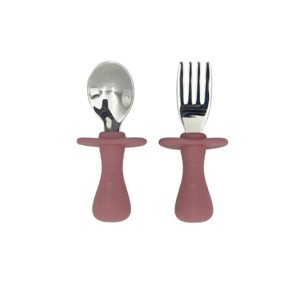 BLW Essentials Toddler Cutlery Set - Dusty Rose - Bobobiy