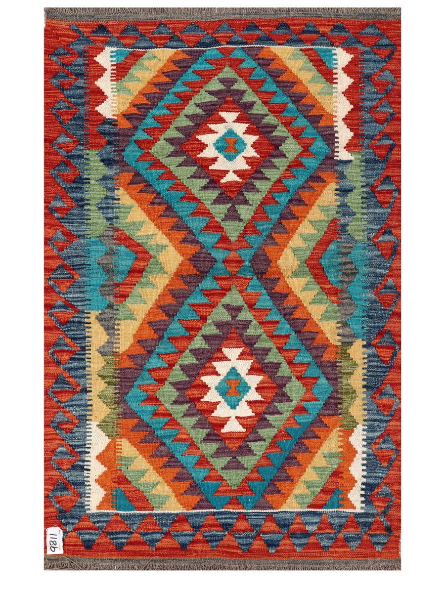 Maimana Afghanistan Kilim Rug - 123 x 78 cm - Handmade