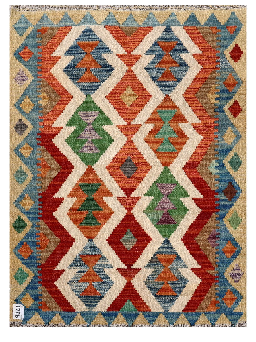 Maimana Afghanistan Kilim Rug - 118 x 87 cm - Handmade