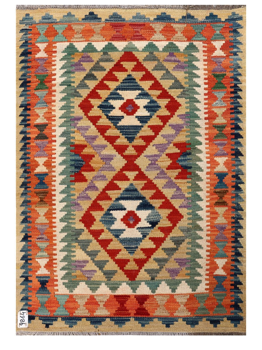 Maimana Afghanistan Kilim Rug - 119 x 83 cm - Handmade