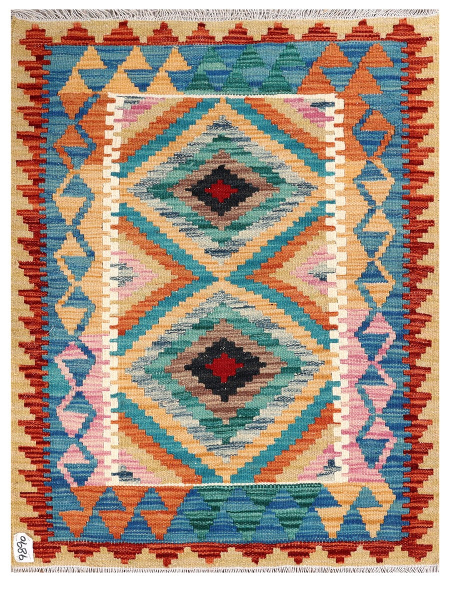 Maimana Afghanistan Kilim Rug - 117 x 89 cm - Handmade