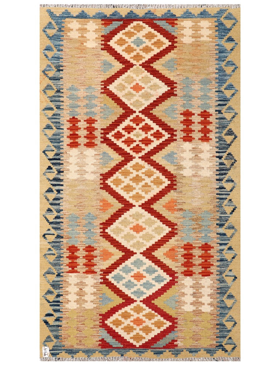 Maimana Afghanistan Kilim Rug - 188 x 106 cm - Handmade