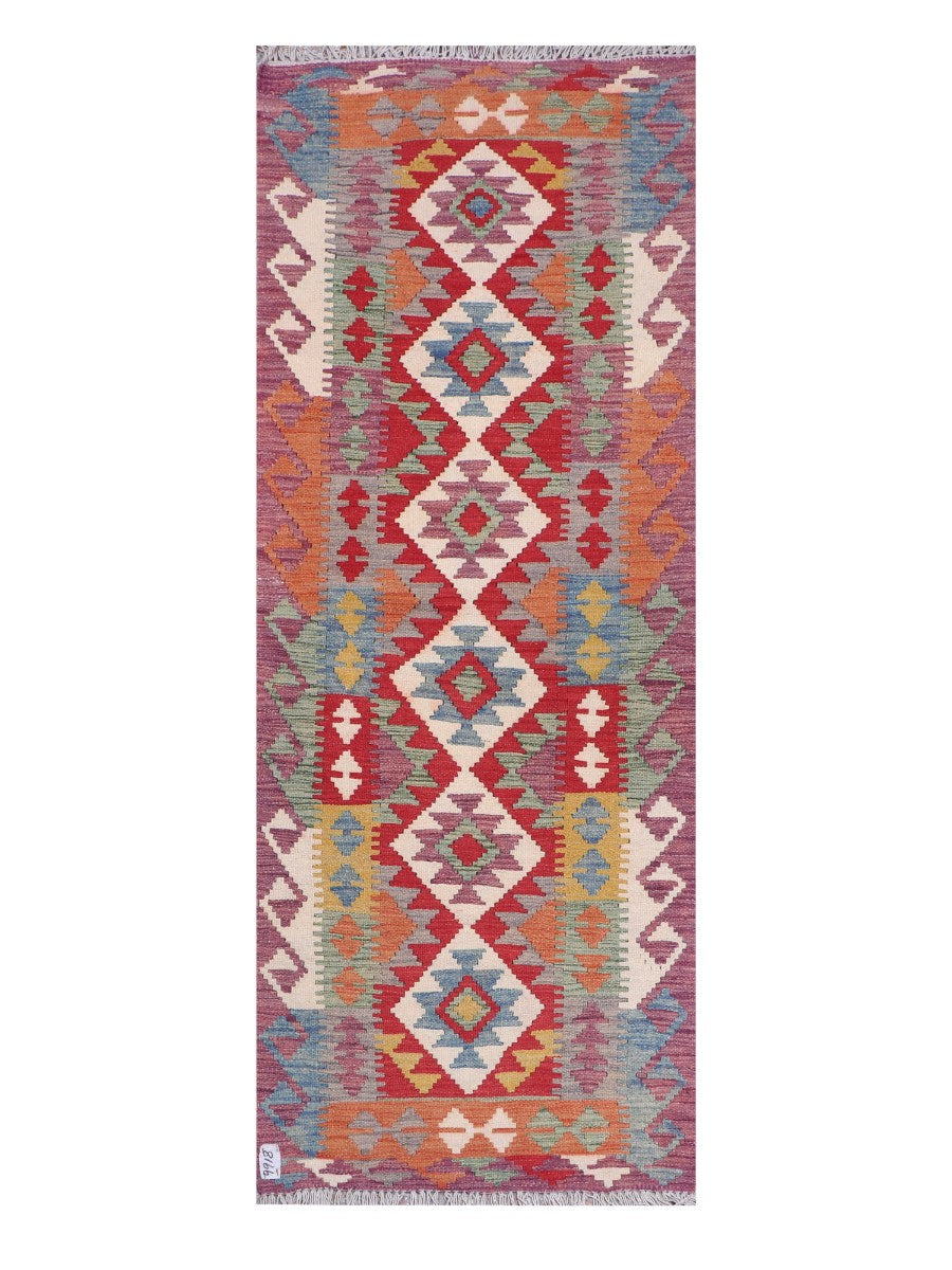 Maimana Afghanistan Kilim Rug - 195 x74 cm - Handmade