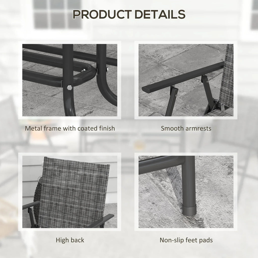 Four-Piece Metal Garden Sofa Set - Mixed Grey - Bobobiy