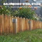 Galvanised steel stake bracket connectors with silver mounting plates