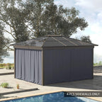 Dark grey gazebo sidewall curtain panels with zippered seams