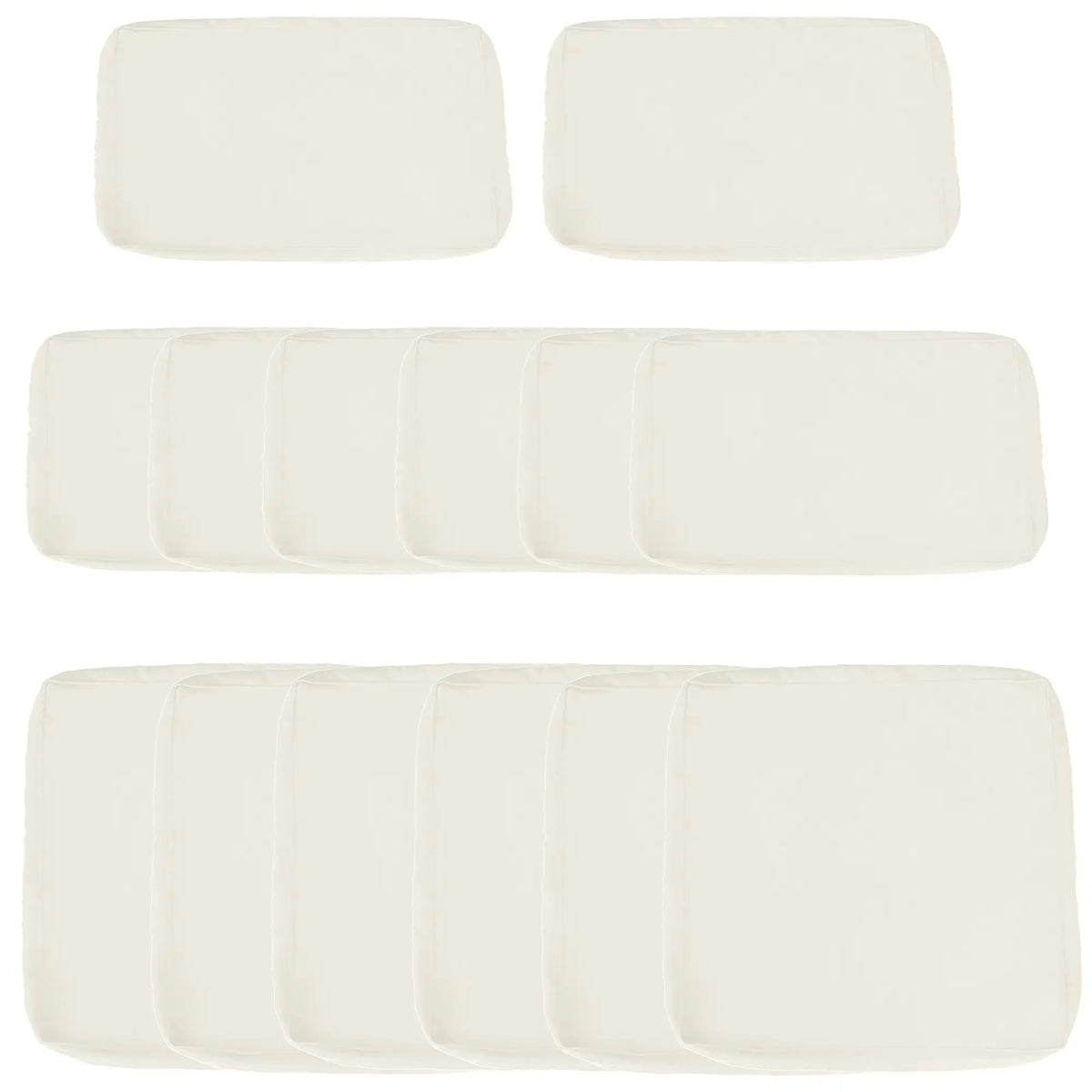 Cream replacement garden sofa cushion covers in assorted seat and back sizes