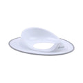 Dreambaby white toilet topper with grey trim and oval opening