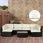 Cream sofa cushion covers set for outdoor rattan seating, covers only