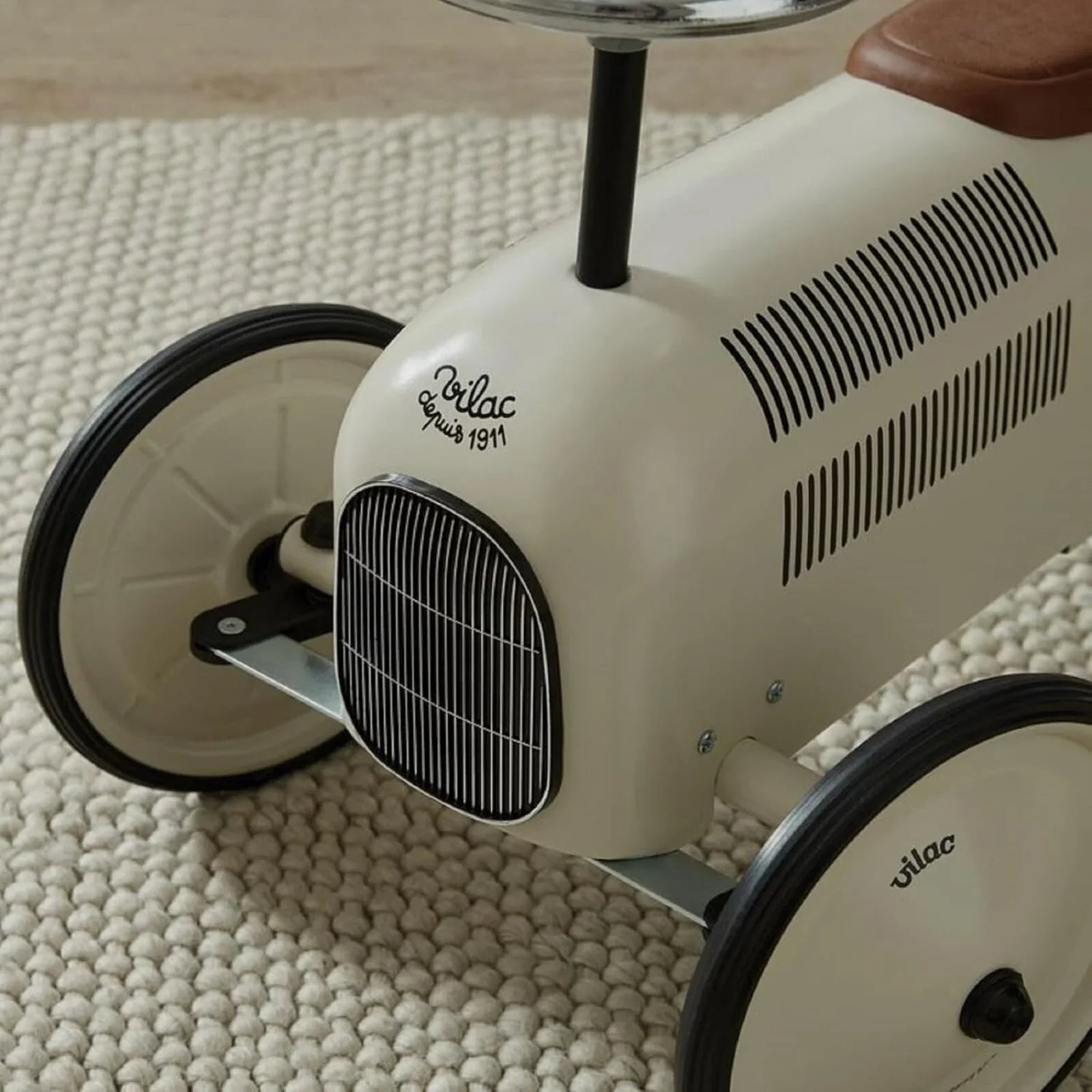 Vilac Ride On Metal Car Toy - Off White