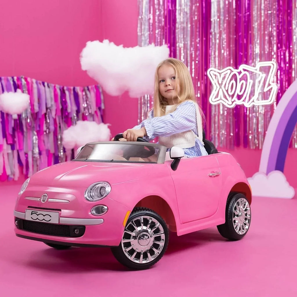 Xootz Fiat 500 12V Electric Ride On - Pink