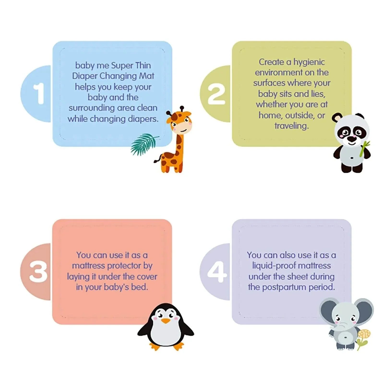 baby me Super Thin Baby Nappy Changing Mats 60x90cm - 40 pcs