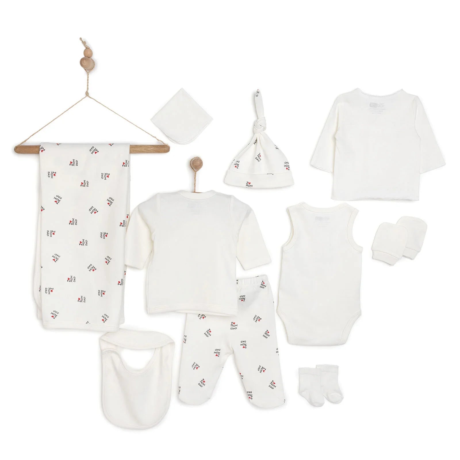 HelloBaby Newborn Hospital Starter Pack 10 pcs - Ecru