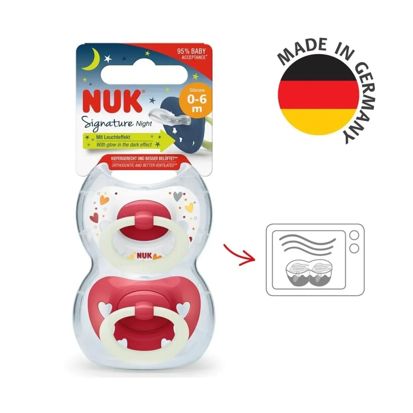 NUK Signature Night Silicone Soothers 0-6 months - Bobobiy