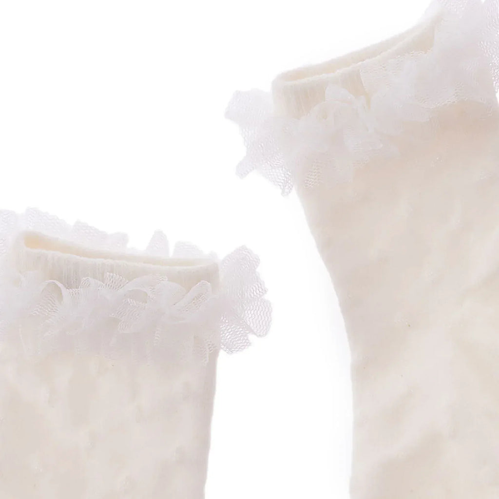 HelloBaby Girl Socks with Lace - White - Bobobiy