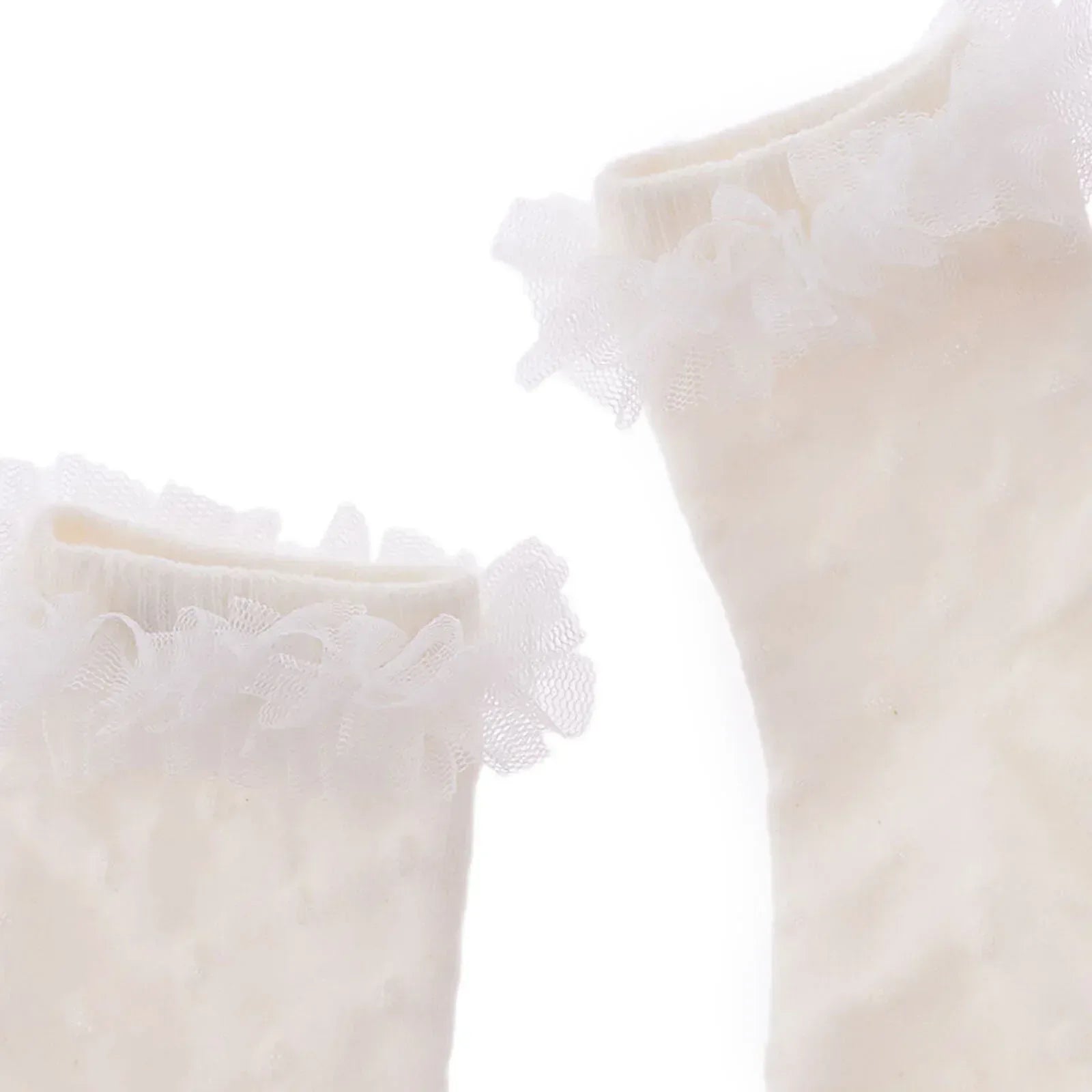 HelloBaby Girl Socks with Lace - White - Bobobiy