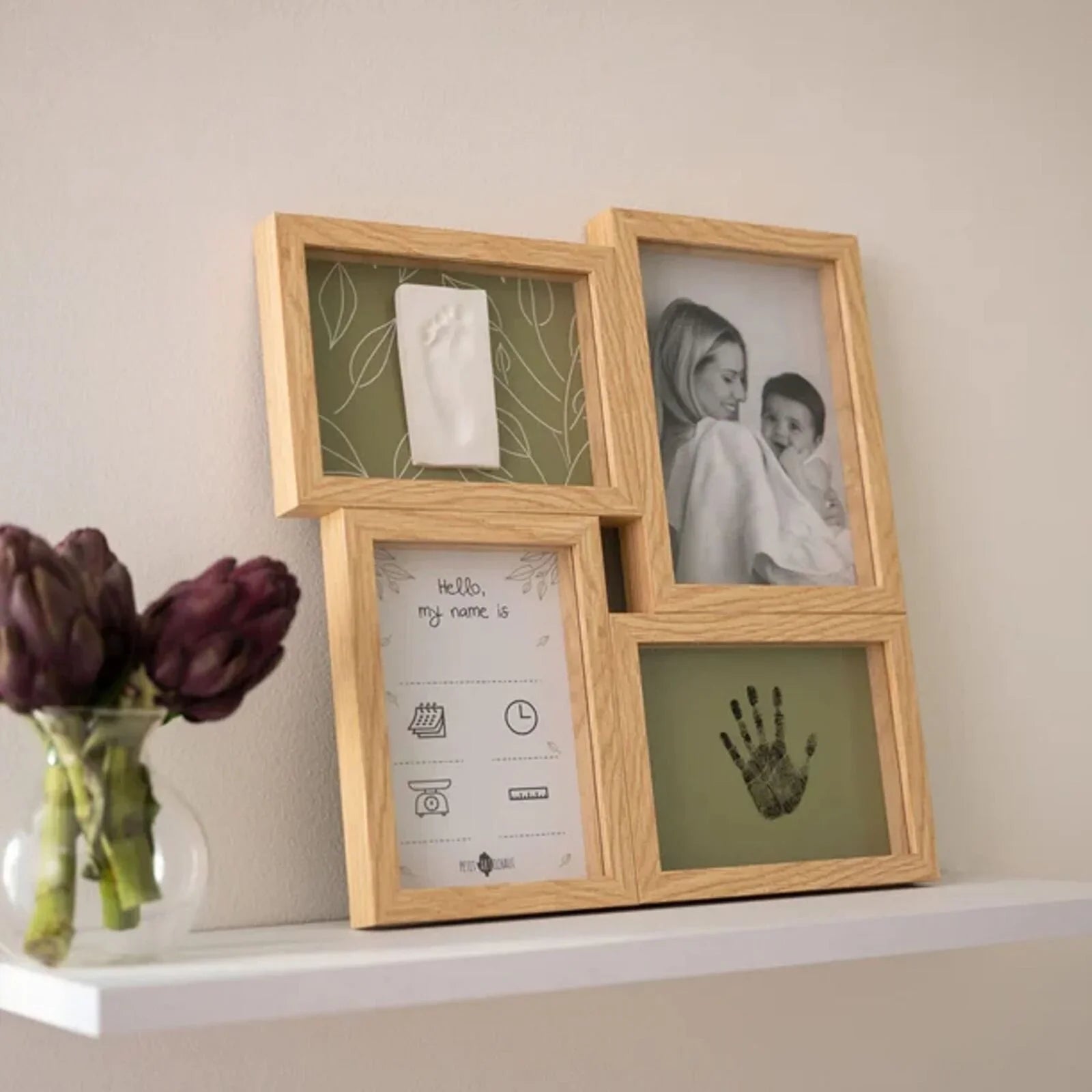 Petit Artichaut Puzzle Frame with Hand & Foot Imprints - Olive Tree