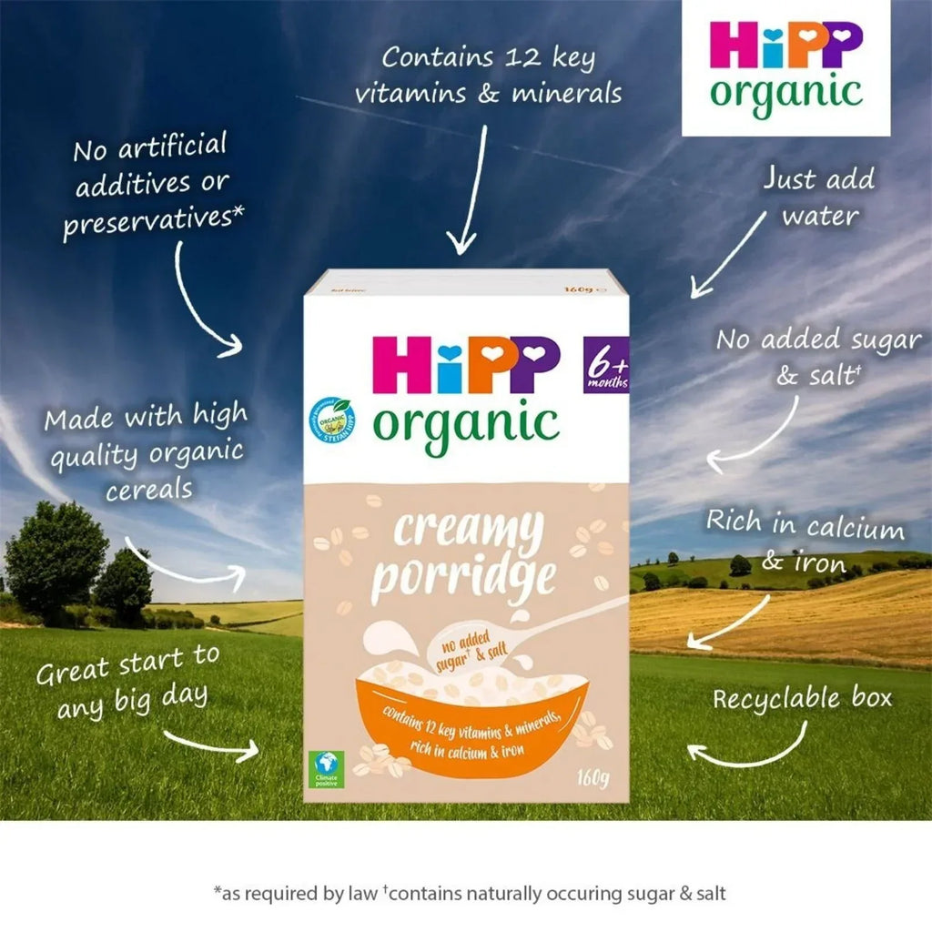 HiPP Organic Creamy Porridge Baby Cereal 6+ months 160g - Bobobiy