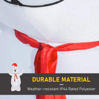 Close-up of red scarf on white inflatable bear decoration