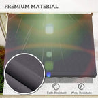 Grey awning fabric close-up with textured surface for fade- and wear-resistant use