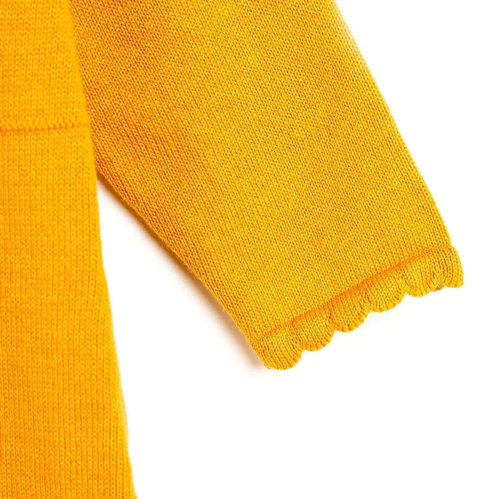 HelloBaby Newborn Knit Ruffled Jumpsuit - Mustard