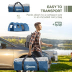 Outsunny blue camping tent carry bag with compact folded tent for transport